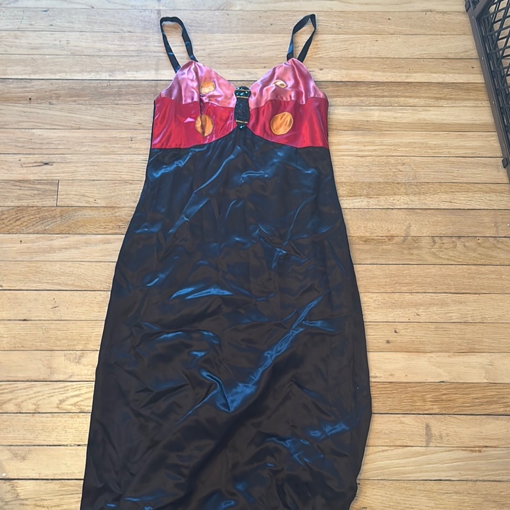 Maxi Liberati Satin Colorblock Gown – Size 4–6